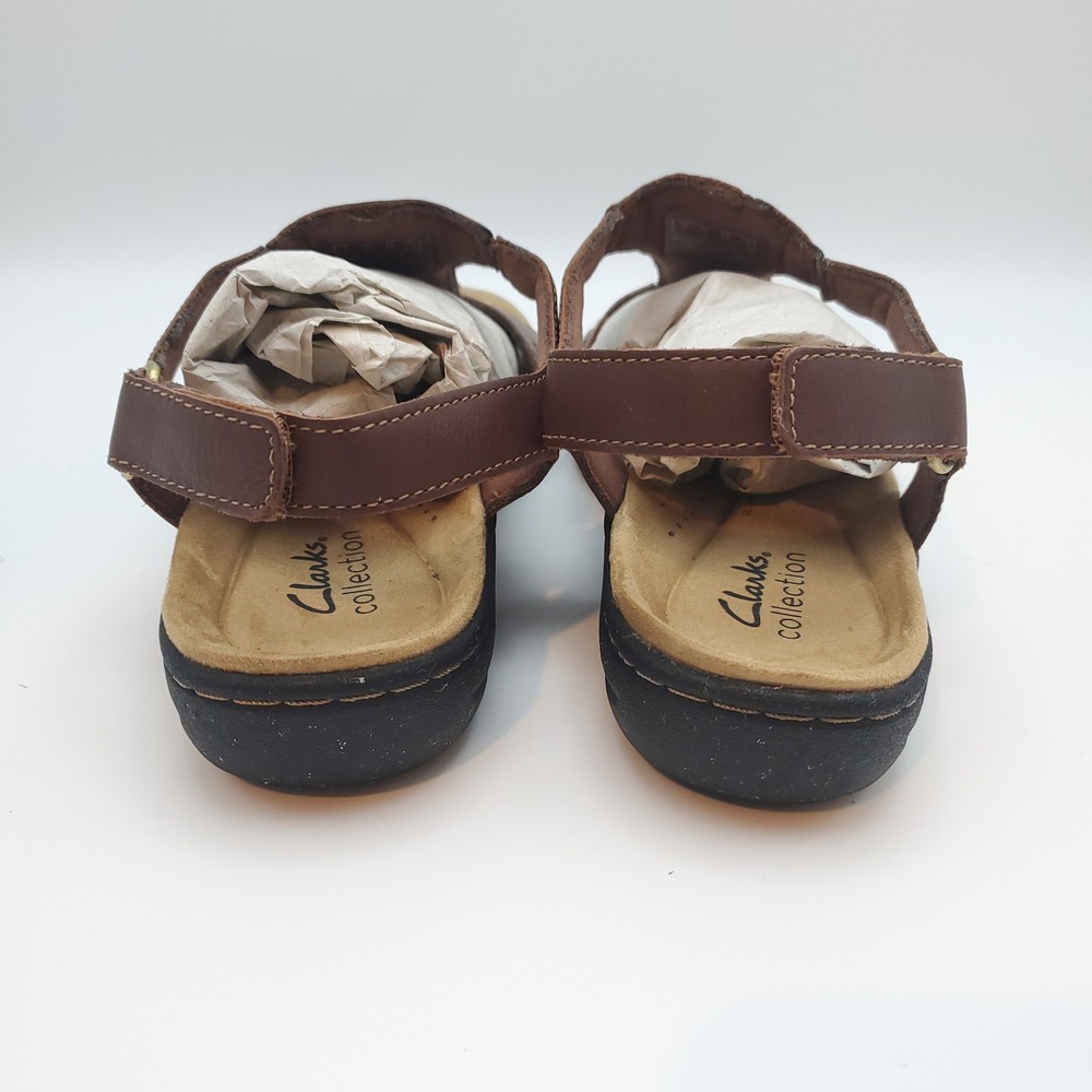 Clarks Laurieann Kay Tan Brown Leather Slingback Sandals Women's Size 7.5 - Picture 5 of 9